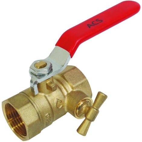 Vanne à sphère Double Femelle 3/4" A purge Poignée plate