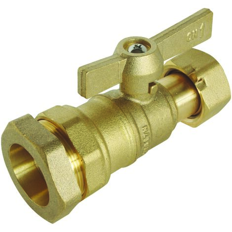 Robinet d'arrêt pour compteur PE Ø25 mm Ecrou tournant 3/4" Manette papillon