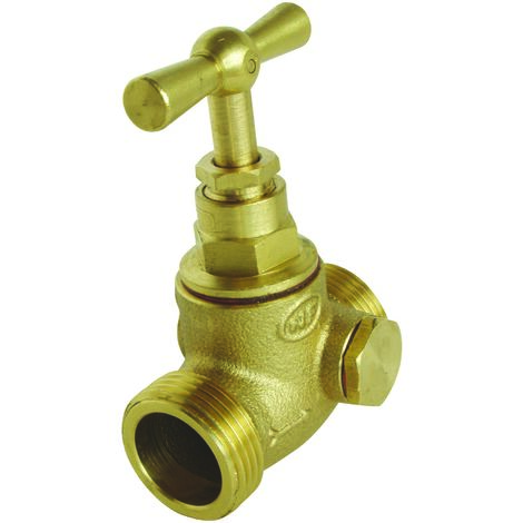 Robinet d'arrêt à potence à purge à visser - Double Mâle 3/8" - Laiton brut
