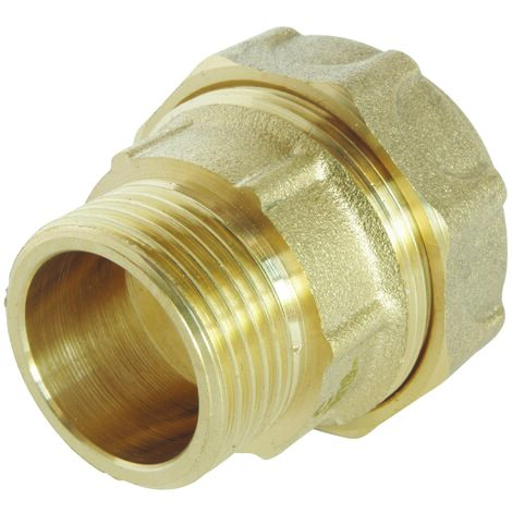 Raccord laiton droit Serrage Extérieur pour tube PE Ø20 mm - Mâle 1/2
