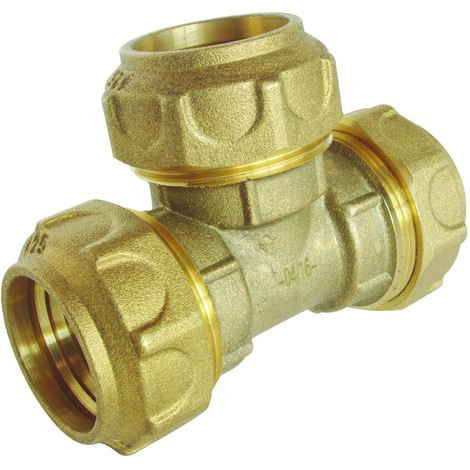 Raccord laiton Té égal Serrage Extérieur pour tube PE Ø25 mm