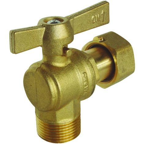 Robinet d'arrêt équerre pour compteur M3/4" Ecrou tournant 3/4" Manette papillon