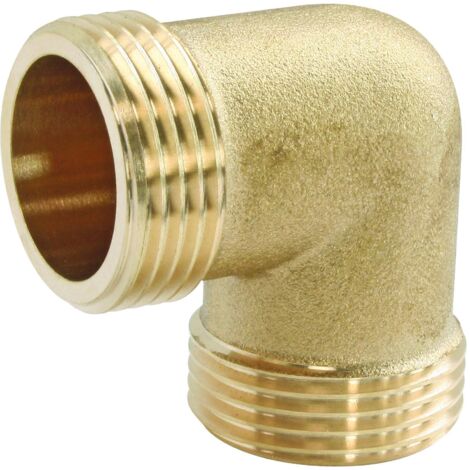 Coude laiton 90° Double Mâle 12/17