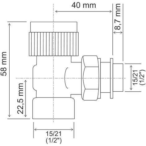 Corps thermostatique equerre 15x21
