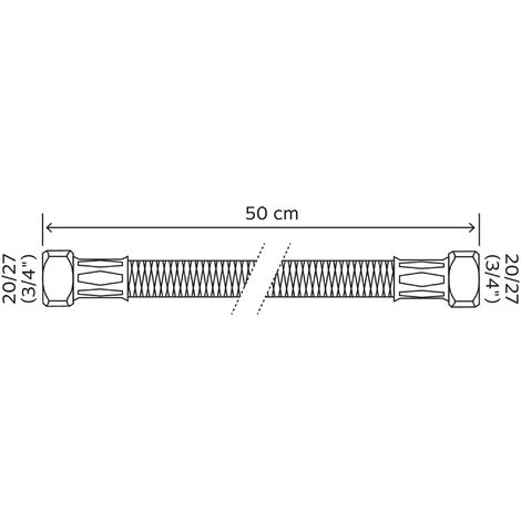 Flexible F/F3/4(20/27) inox L = 500MM chauffage