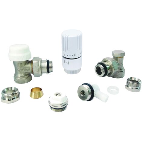 Kit radiateur robinet thermostatique equerre 15/21