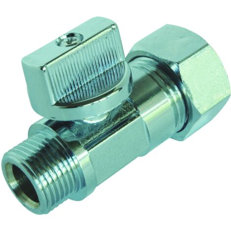Mini vanne à sphère nickelée bicone TC12 - mâle 12/17 (1/4)
