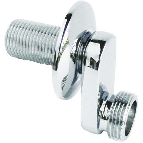 Blanc Habitat – Raccord laiton chromé contre-coudé excentré 32mm – Mâle 15/21 et 20/27 – Rosace 22mm pour installation horizontale (1/4)
