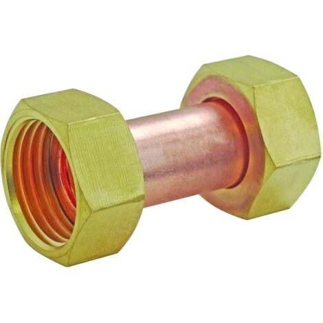 Raccord 2 Ecrous laiton douille cuivre 15x21 15x21 (1/2)