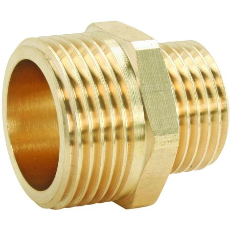 Mamelon laiton réduit Double Mâle 33/42-40/49