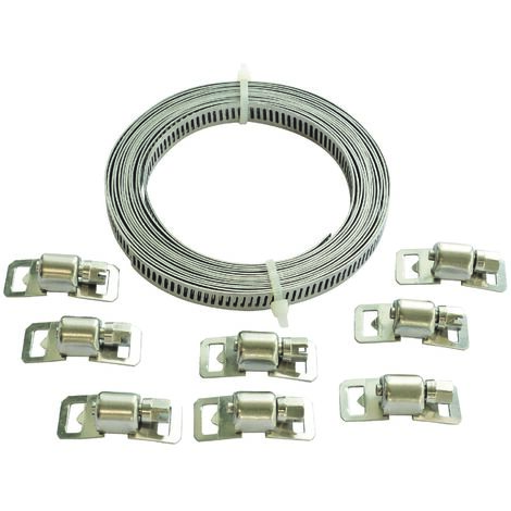 Kit de serrage inox - bande de 3 m + 8 têtes (1/3)