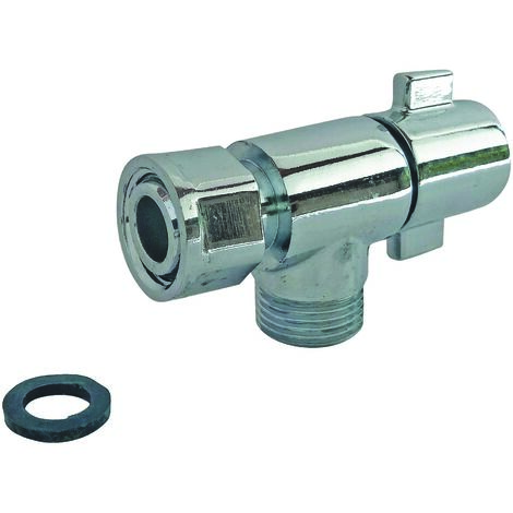 Robinet de WC 1/4 de tour équerre Design chromé M12/17 - Ecrou Prisonnier 12/17 (1/2)