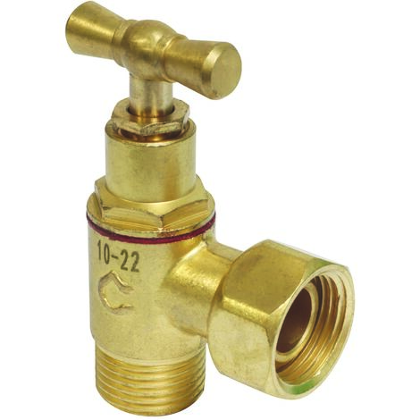 Robinet de WC équerre laiton brut M12/17 - Ecrou Prisonnier 12/17 (1/2)