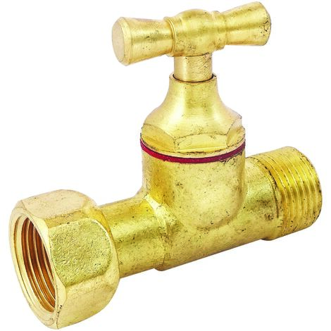 Robinet de WC droit laiton brut M12/17 - Ecrou Prisonnier 12/17 (1/2)