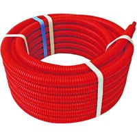 Couronne de tube PER gainé rouge Ø16 - longueur 15m