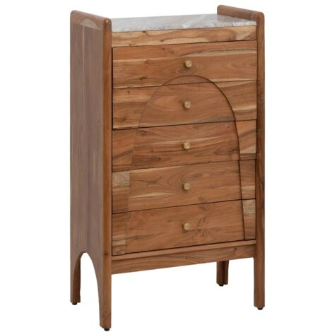 Chiffonnier en marbre et bois d'acacia Calix (1/5)