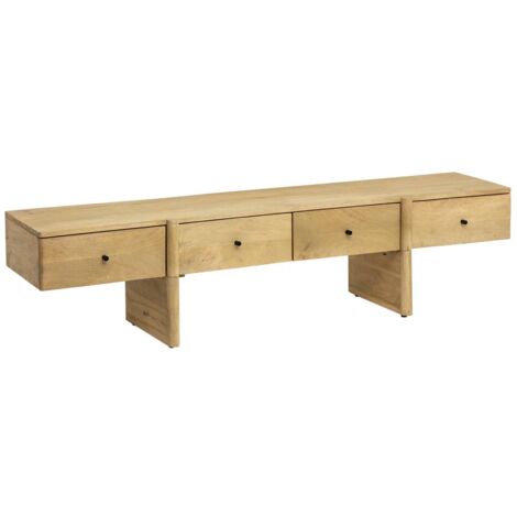 Meuble TV en bois de manguier 4 tiroirs Amara (1/5)