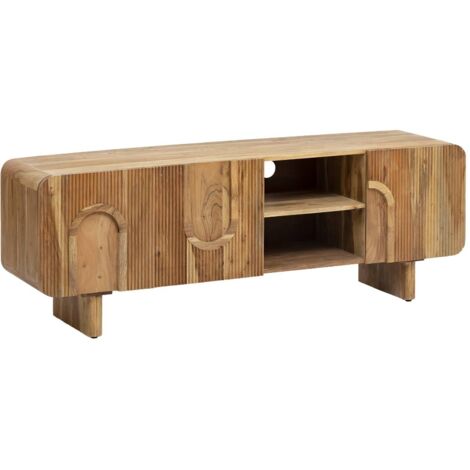 Made In Meubles – Meuble TV en bois d'acacia 160x40x55 cm – Design contemporain – Espace pour écran plat et équipements – Poids 46.75 kg (1/5)