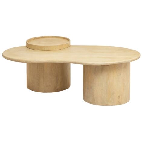 Table basse en vague en bois de manguier Silas (1/5)