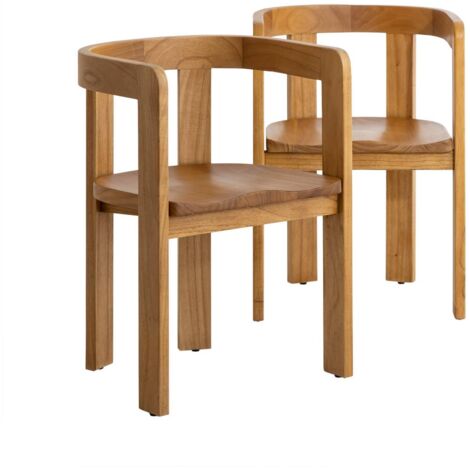 Made In Meubles – Lot de 2 chaises en bois de mindy – Hauteur 76 cm – Largeur 54 cm – Assise ergonomique pour confort optimal (1/5)