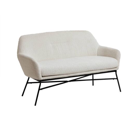 Banquette confort blanche en tissu bouclette 2 places Kanoa (1/5)