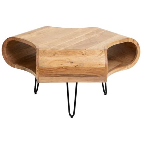 Table basse en bois d'acacia et métal Ian (1/5)