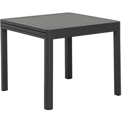 Table de jardin carrée en aluminium gris Kaïa (1/5)