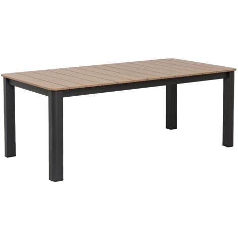 Table de jardin en aluminium gris et effet bois Ayden (1/5)