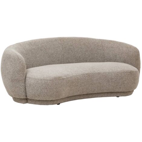 Made In Meubles – Canapé droit 3 places en tissu bouclette gris – Design arrondi – Dimensions 191x93x73 cm – Confort maximal (1/5)