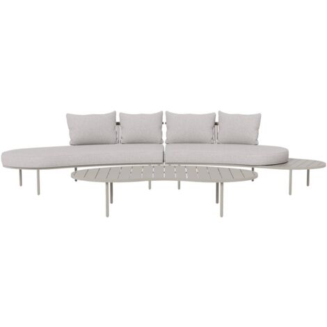 Salon de jardin haricot en aluminium taupe Zion (1/5)