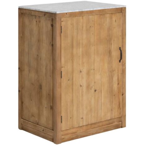 Made In Meubles – Meuble bas de cuisine en bois recyclé et métal – Buffet haut avec 2 étagères – Dimensions 113x80x60 cm – Finitions vieillies (1/5)
