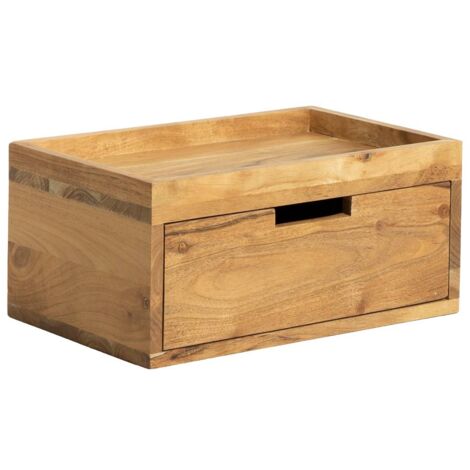 Etagère murale carrée en bois d'acacia Orane (1/5)