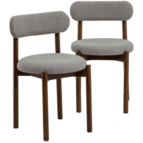 Chaise en bois de hêtre foncé et tissu Aline (lot de 2) (1/5)