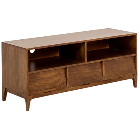Meuble TV 2 niches en bois de manguier Remick (1/5)
