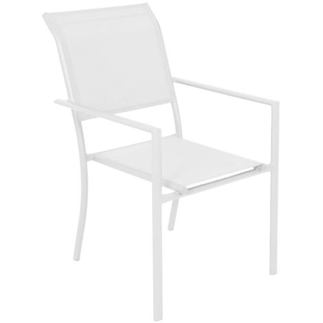 Chaise de jardin blanche Ilona (lot de 2) (1/5)