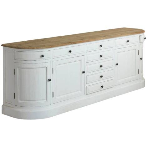 Buffet en bois recyclé blanchi 225 cm Garance (1/5)