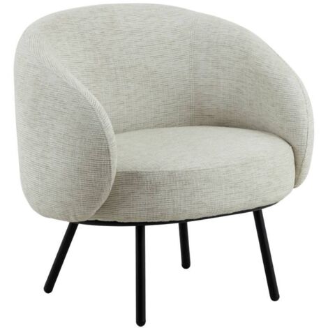 Fauteuil en tissu écru confort Kanoa (1/5)