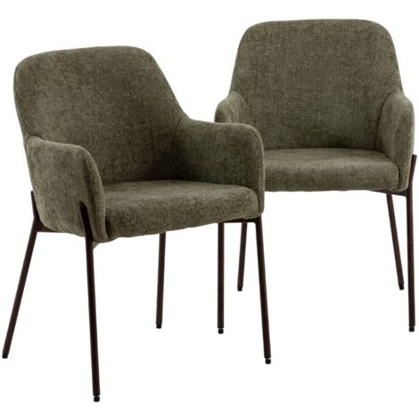 Fauteuil en tissu vert Kanoa (lot de 2) (1/5)
