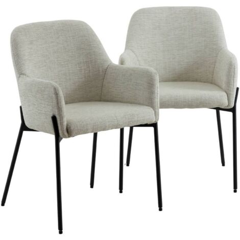Fauteuil en tissu gris clair Kanoa (lot de 2) (1/5)