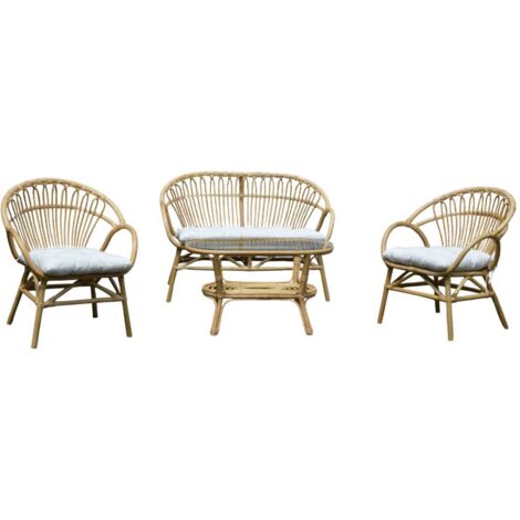 Salon de jardin arrondi en rotin Rattan (1/4)
