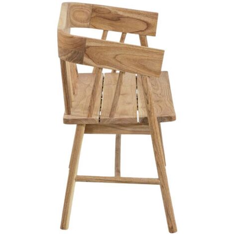 Tabouret Banc Bois De Teck Massif 30x30x30 Cm - Style Shabby Chic Naturel Érodé - Bois Recyclé Unique - Siège Ou Déco Vintage