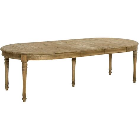 Table à manger avec allonges en bois recyclé Garance