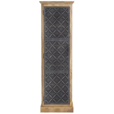 Made In Meubles – Colonne en bois de manguier – Dimensions 180 x 56 x 39 cm – Design unique avec motifs – Pour ambiance tamisée intérieure (1/5)