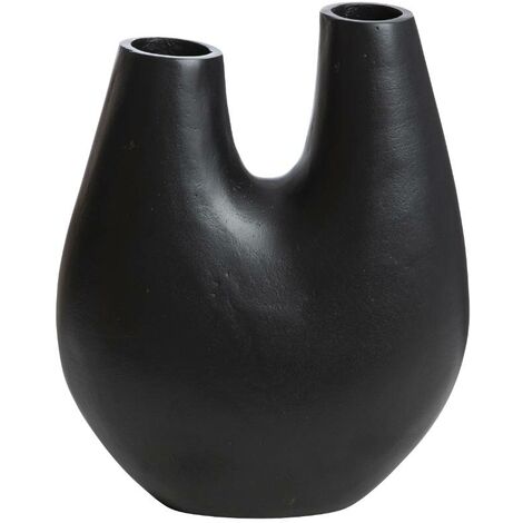 Vase noir 2 tiges en aluminium Tulipa