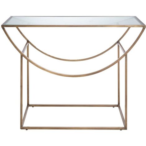 Console en métal doré et verre Léa (1/5)