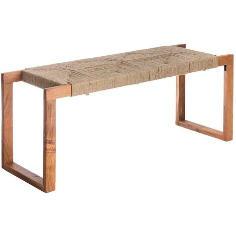 Banc en bois d'acacia et laine Marietta (1/5)