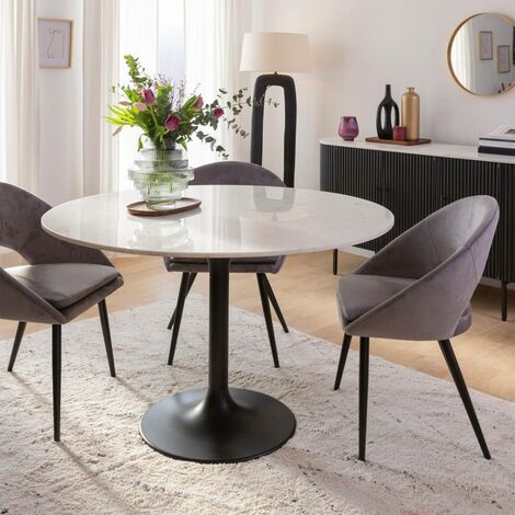 Table à manger ronde en marbre Servane