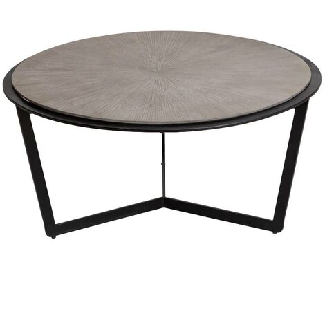 Table basse ronde en bois et métal Céleste (1/5)