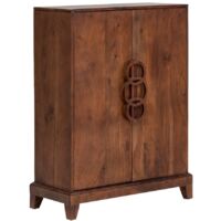 Made In Meubles – Buffet en bois d'acacia Quilla – Dimensions 106x80x33 cm – Poignées en anneaux – Design élégant et fonctionnel