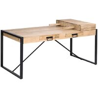 Made In Meubles – Table de salle à manger en bois de manguier – Allonges 2 x 40 cm – Dimensions 180 x 90 cm – Design moderne et fonctionnel